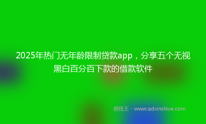 2025年热门无年龄限制贷款app，分享五个无视黑白百分百下款的借款软件