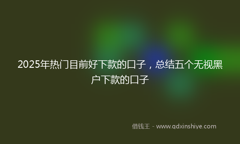 2025年热门目前好下款的口子，总结五个无视黑户下款的口子