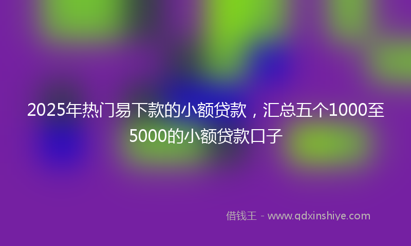 2025年热门易下款的小额贷款，汇总五个1000至5000的小额贷款口子