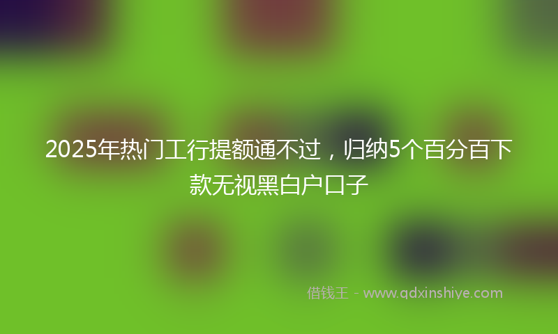 2025年热门工行提额通不过，归纳5个百分百下款无视黑白户口子