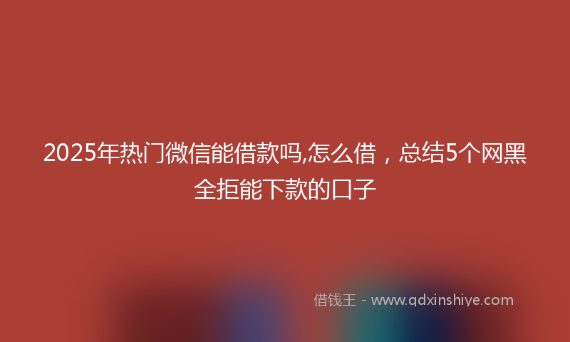 2025年热门微信能借款吗,怎么借，总结5个网黑全拒能下款的口子