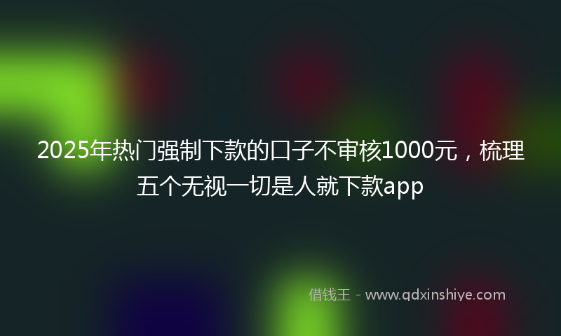 2025年热门强制下款的口子不审核1000元，梳理五个无视一切是人就下款app