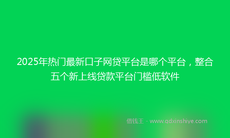 2025年热门最新口子网贷平台是哪个平台，整合五个新上线贷款平台门槛低软件