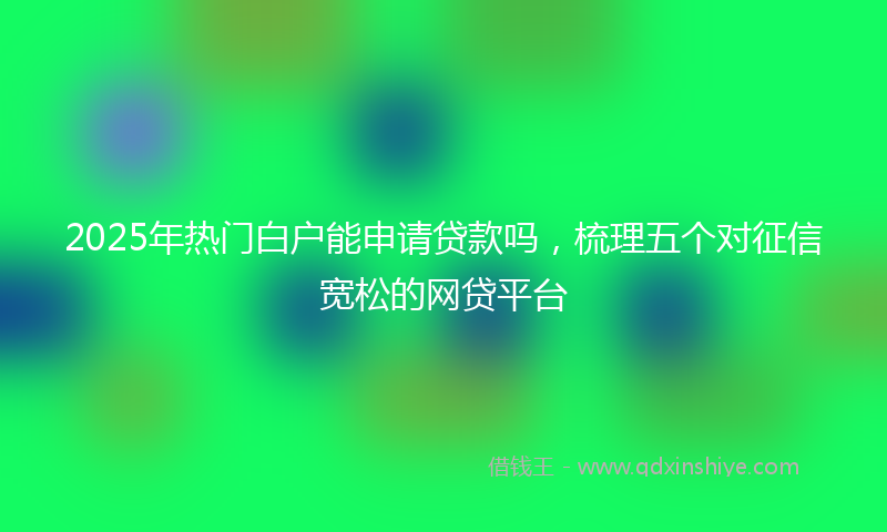 2025年热门白户能申请贷款吗，梳理五个对征信宽松的网贷平台