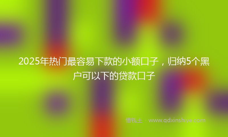 2025年热门最容易下款的小额口子，归纳5个黑户可以下的贷款口子