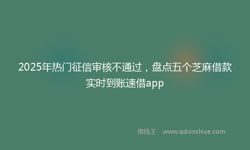 2025年热门征信审核不通过，盘点五个芝麻借款实时到账速借app