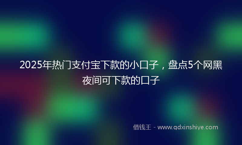 2025年热门支付宝下款的小口子，盘点5个网黑夜间可下款的口子