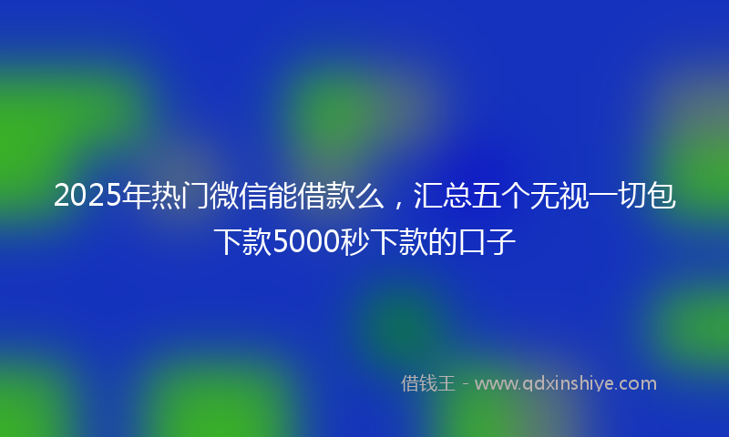 2025年热门微信能借款么，汇总五个无视一切包下款5000秒下款的口子