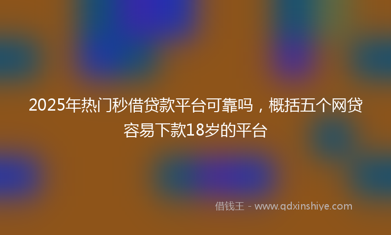 2025年热门秒借贷款平台可靠吗，概括五个网贷容易下款18岁的平台
