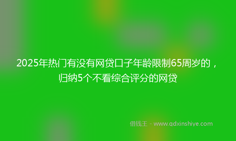 2025年热门有没有网贷口子年龄限制65周岁的，归纳5个不看综合评分的网贷