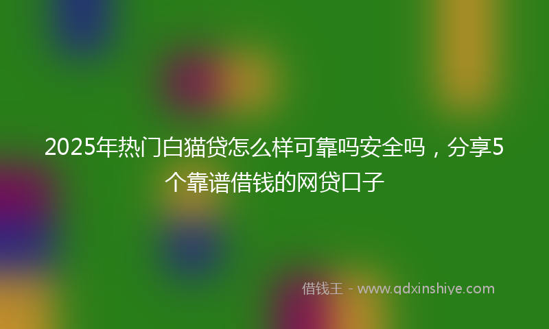 2025年热门白猫贷怎么样可靠吗安全吗，分享5个靠谱借钱的网贷口子