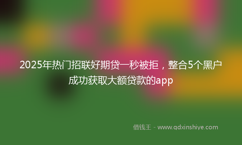 2025年热门招联好期贷一秒被拒，整合5个黑户成功获取大额贷款的app