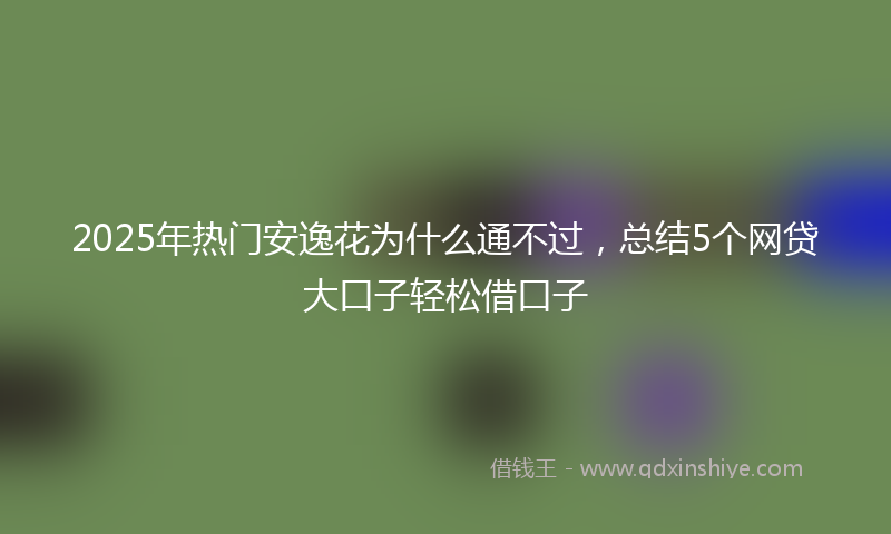2025年热门安逸花为什么通不过，总结5个网贷大口子轻松借口子