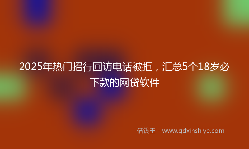2025年热门招行回访电话被拒，汇总5个18岁必下款的网贷软件
