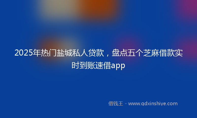 2025年热门盐城私人贷款，盘点五个芝麻借款实时到账速借app