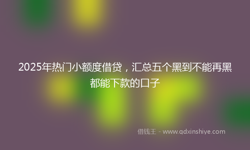 2025年热门小额度借贷，汇总五个黑到不能再黑都能下款的口子