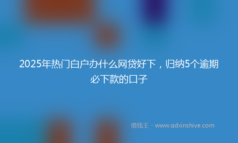 2025年热门白户办什么网贷好下，归纳5个逾期必下款的口子