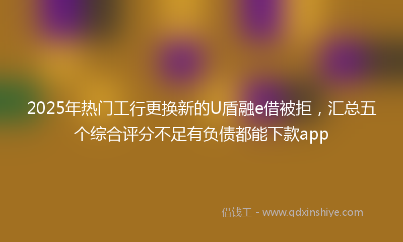 2025年热门工行更换新的U盾融e借被拒，汇总五个综合评分不足有负债都能下款app