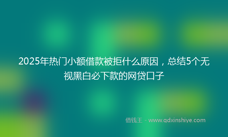 2025年热门小额借款被拒什么原因，总结5个无视黑白必下款的网贷口子