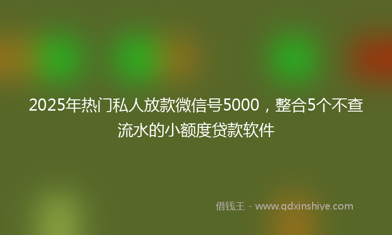 2025年热门私人放款微信号5000，整合5个不查流水的小额度贷款软件