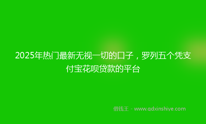 2025年热门最新无视一切的口子，罗列五个凭支付宝花呗贷款的平台