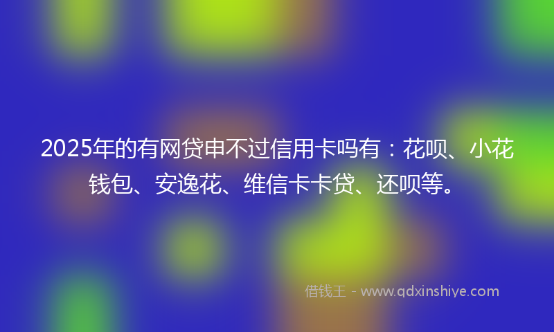 2025年的有网贷申不过信用卡吗有：花呗、小花钱包、安逸花、维信卡卡贷、还呗等。
