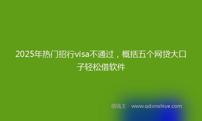 2025年热门招行visa不通过，概括五个网贷大口子轻松借软件