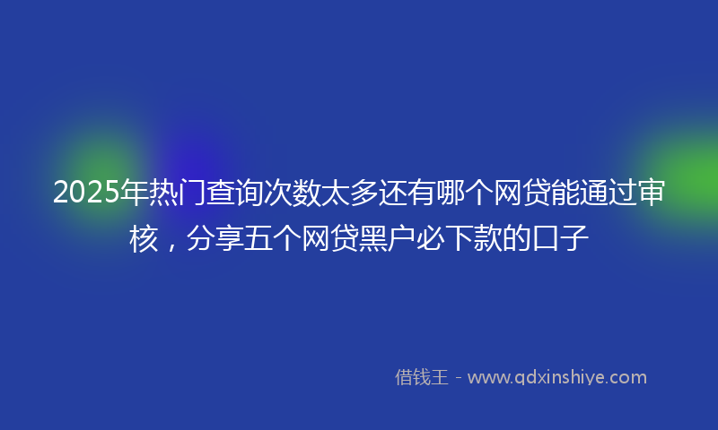 2025年热门查询次数太多还有哪个网贷能通过审核，分享五个网贷黑户必下款的口子