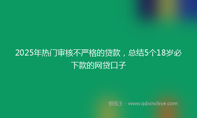 2025年热门审核不严格的贷款，总结5个18岁必下款的网贷口子
