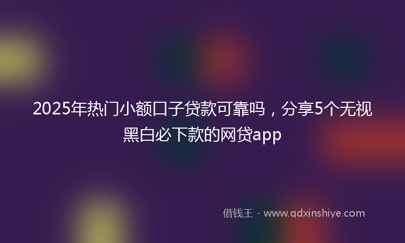 2025年热门小额口子贷款可靠吗，分享5个无视黑白必下款的网贷app