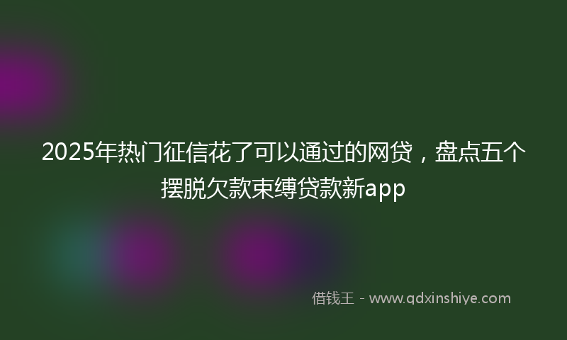 2025年热门征信花了可以通过的网贷，盘点五个摆脱欠款束缚贷款新app
