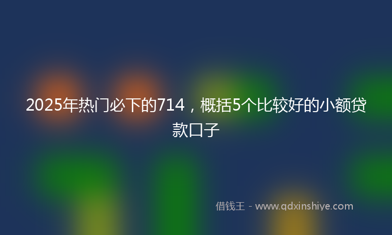 2025年热门必下的714，概括5个比较好的小额贷款口子