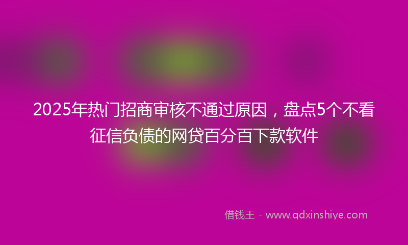 2025年热门招商审核不通过原因，盘点5个不看征信负债的网贷百分百下款软件
