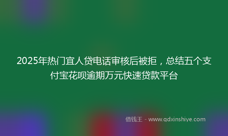 2025年热门宜人贷电话审核后被拒，总结五个支付宝花呗逾期万元快速贷款平台