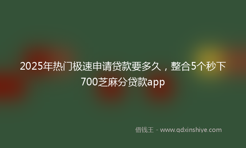 2025年热门极速申请贷款要多久，整合5个秒下700芝麻分贷款app