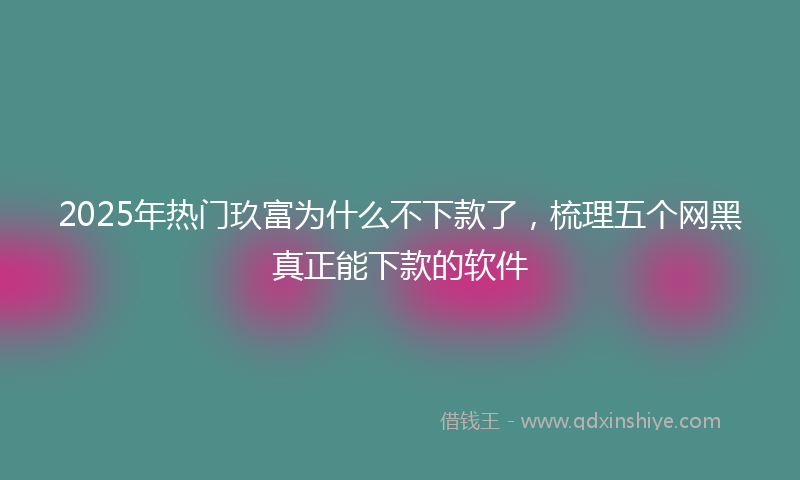2025年热门玖富为什么不下款了，梳理五个网黑真正能下款的软件