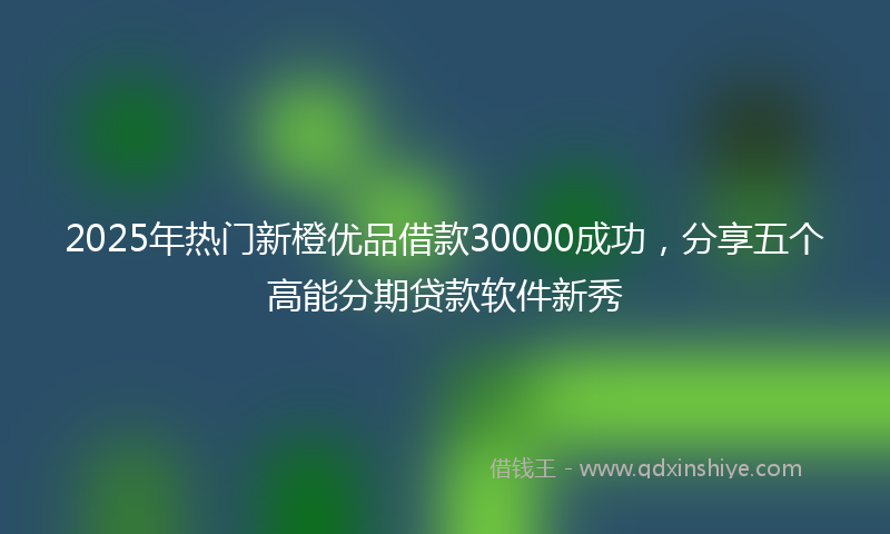2025年热门新橙优品借款30000成功，分享五个高能分期贷款软件新秀