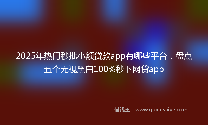 2025年热门秒批小额贷款app有哪些平台，盘点五个无视黑白100%秒下网贷app