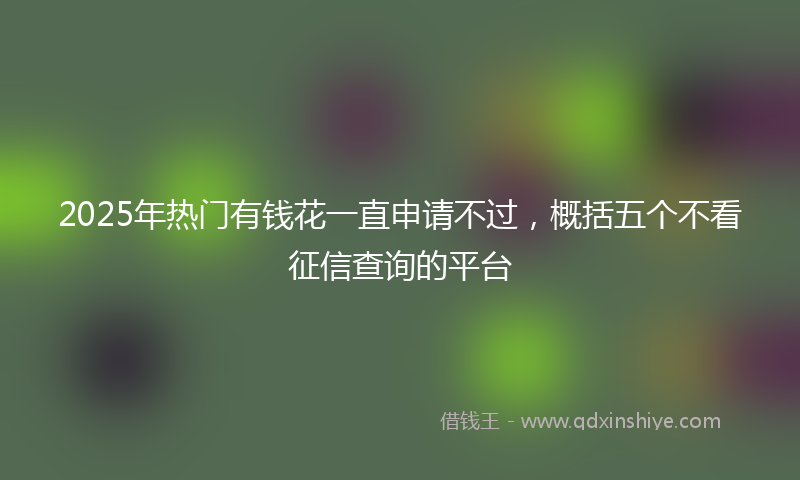 2025年热门有钱花一直申请不过，概括五个不看征信查询的平台