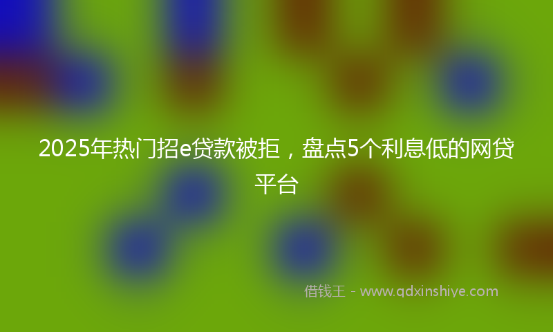 2025年热门招e贷款被拒，盘点5个利息低的网贷平台