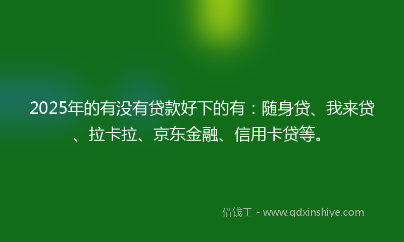 2025年的有没有贷款好下的有：随身贷、我来贷、拉卡拉、京东金融、信用卡贷等。