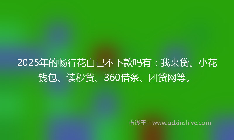 2025年的畅行花自己不下款吗有：我来贷、小花钱包、读秒贷、360借条、团贷网等。