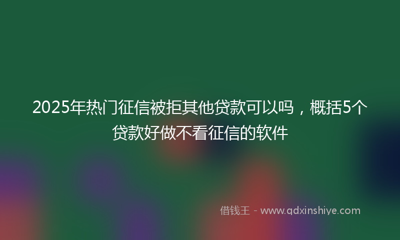 2025年热门征信被拒其他贷款可以吗，概括5个贷款好做不看征信的软件