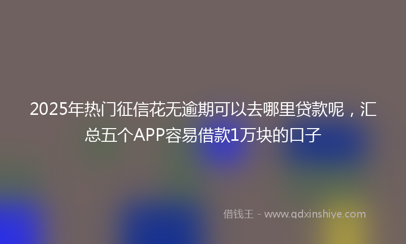 2025年热门征信花无逾期可以去哪里贷款呢，汇总五个APP容易借款1万块的口子