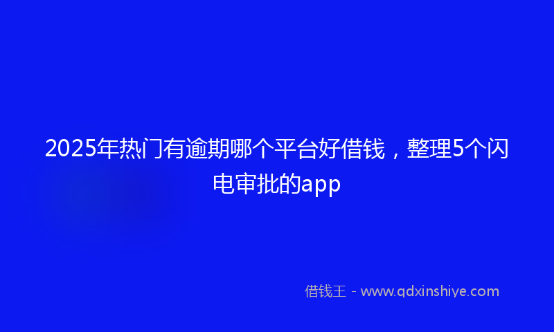 2025年热门有逾期哪个平台好借钱，整理5个闪电审批的app
