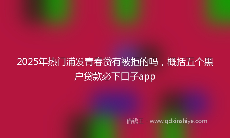 2025年热门浦发青春贷有被拒的吗，概括五个黑户贷款必下口子app