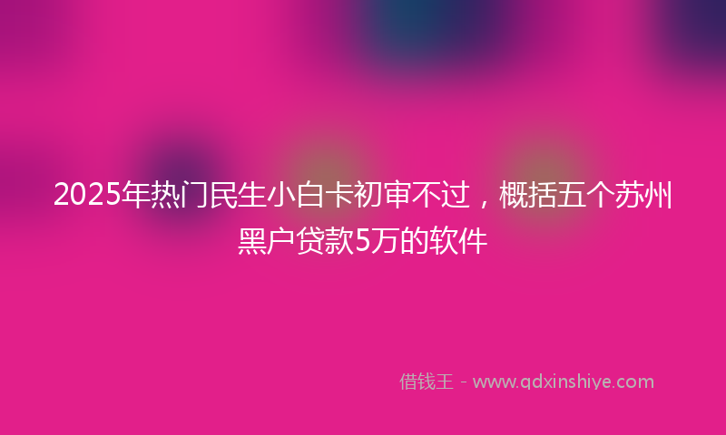 2025年热门民生小白卡初审不过，概括五个苏州黑户贷款5万的软件