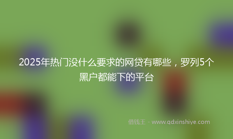 2025年热门没什么要求的网贷有哪些，罗列5个黑户都能下的平台
