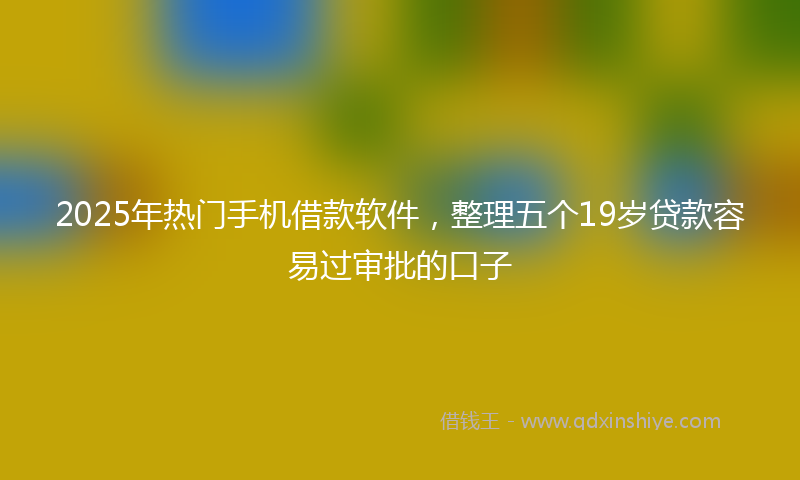 2025年热门手机借款软件，整理五个19岁贷款容易过审批的口子