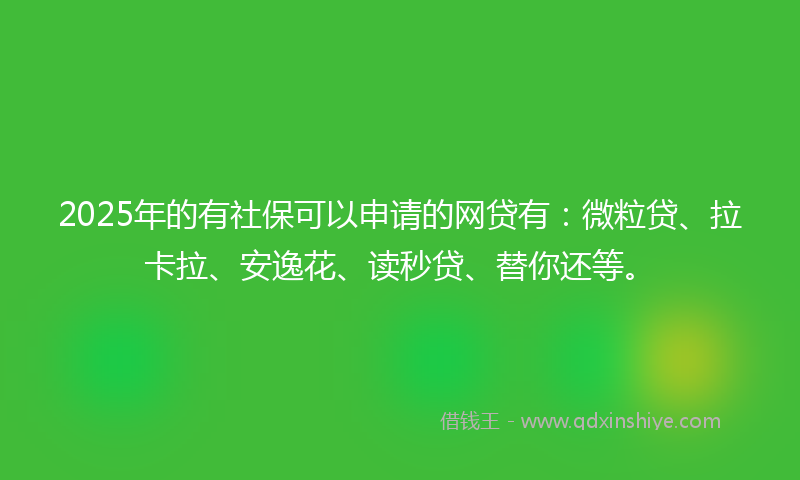 2025年的有社保可以申请的网贷有：微粒贷、拉卡拉、安逸花、读秒贷、替你还等。